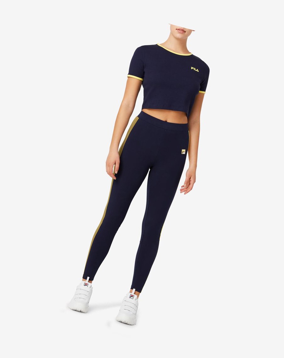 Fila Perla Crop Top Peac/Gfnch | 73ZEGVFIX