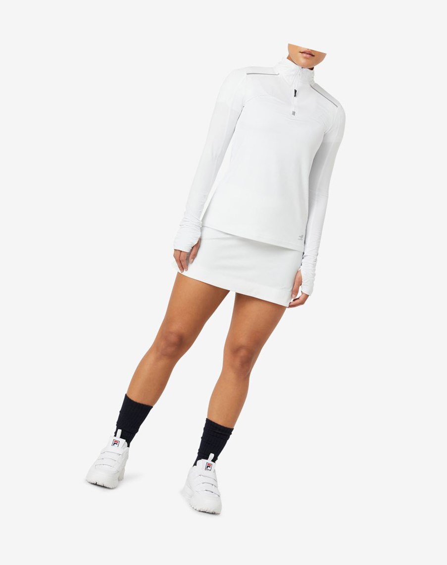 Fila Pickleball 1/4 Zip Long Sleeve Blancas | 57GRAKDOB