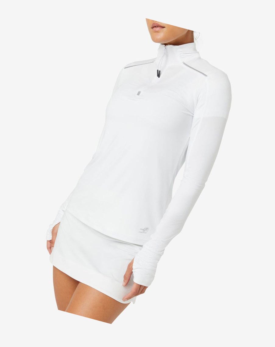 Fila Pickleball 1/4 Zip Long Sleeve Blancas | 57GRAKDOB