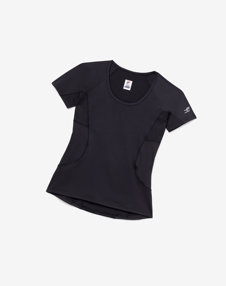 Fila Pickleball Corta Sleeve Top Negras | 74DMGVUXL