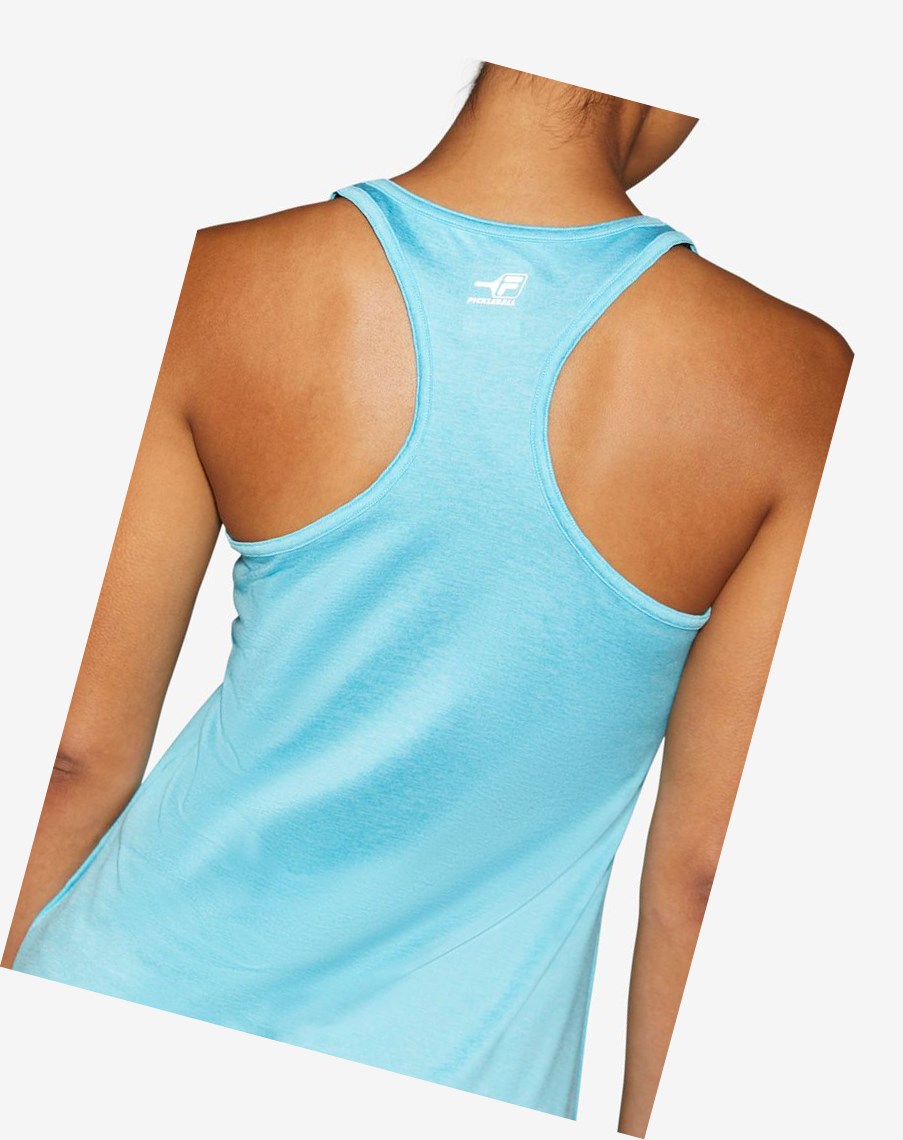 Fila Pickleball Racerback Tank 480 Bluefish Heather | 23JAZEPSU