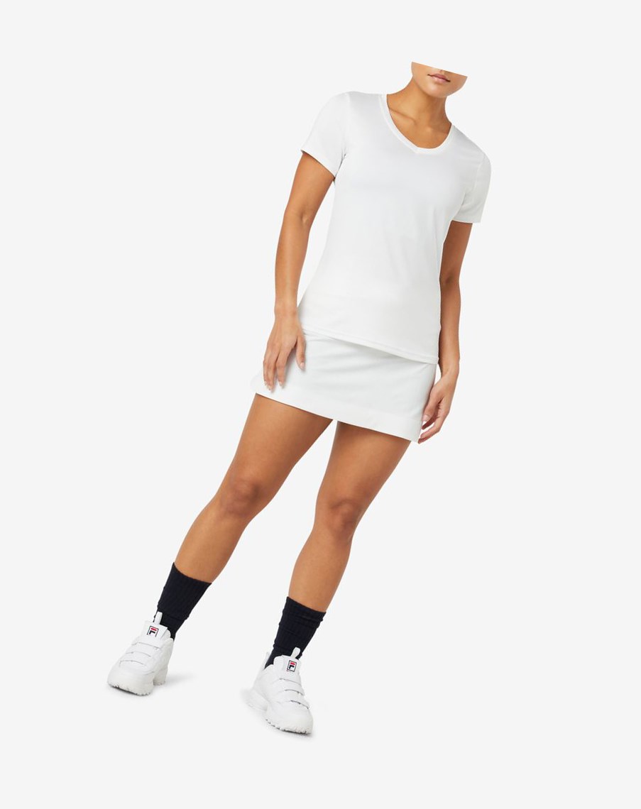 Fila Pickleball Silky V-neck Blancas | 40OQTIKUB