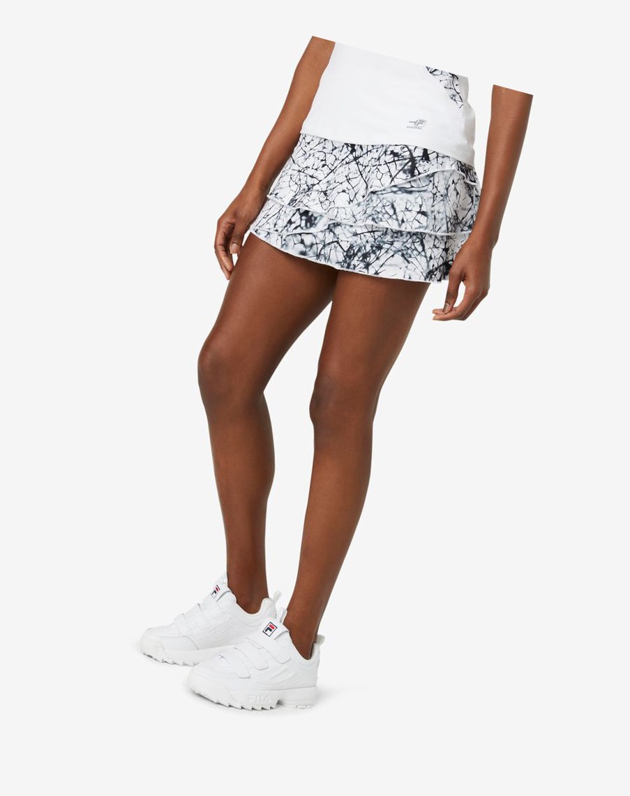 Fila Pickleball Tiered Printed Skort Blancas | 05PXETCSM