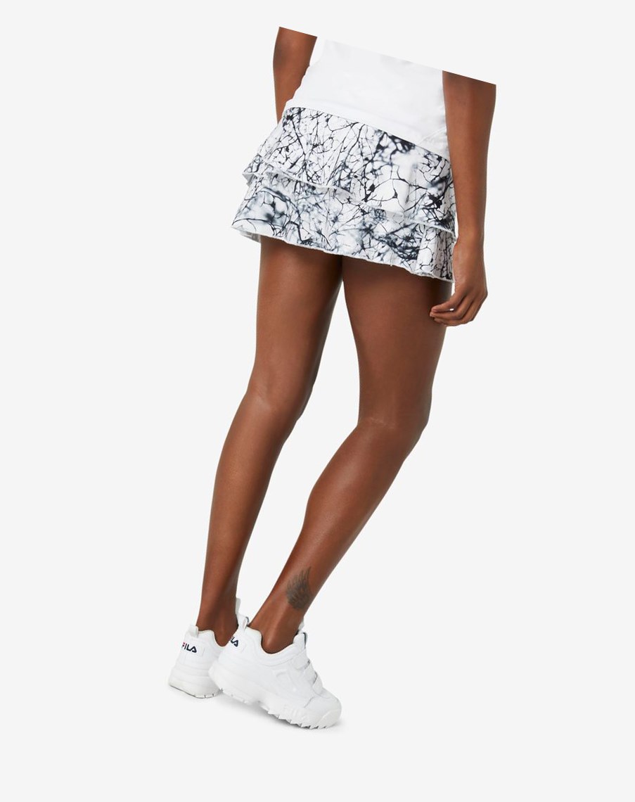 Fila Pickleball Tiered Printed Skort Blancas | 09MDWXZEH