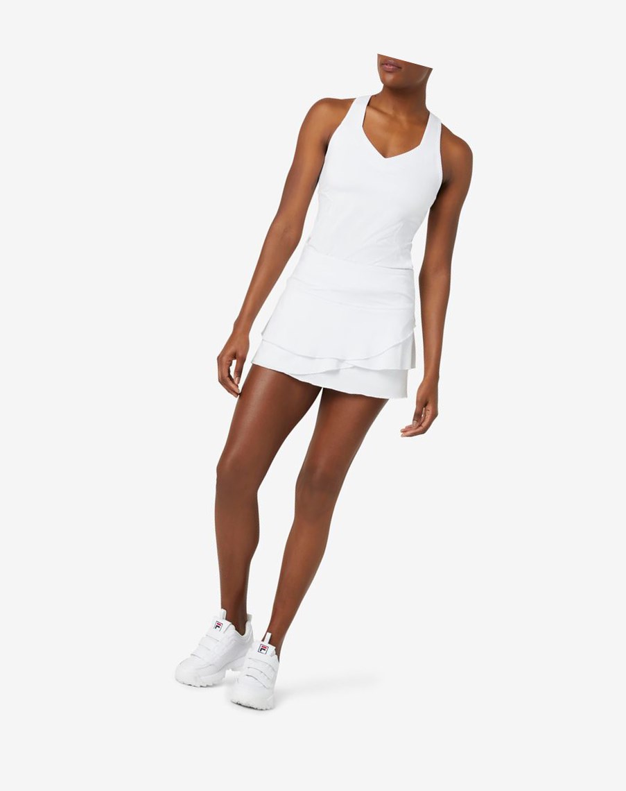 Fila Pickleball Tiered Printed Skort Blancas | 51SMIVDHK