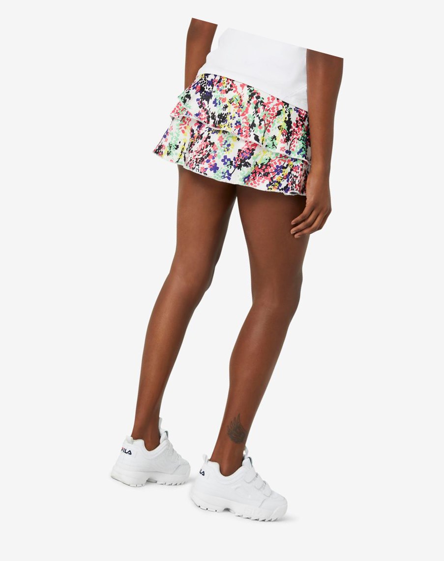 Fila Pickleball Tiered Printed Skort Multicolor Blancas | 51IKWGCNS