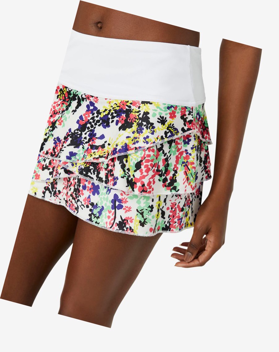 Fila Pickleball Tiered Printed Skort Multicolor Blancas | 51IKWGCNS