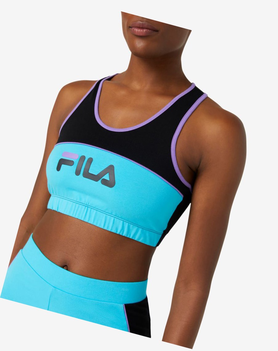 Fila Poesia Bra Top Negras Azules Moradas | 62EYCBXRT