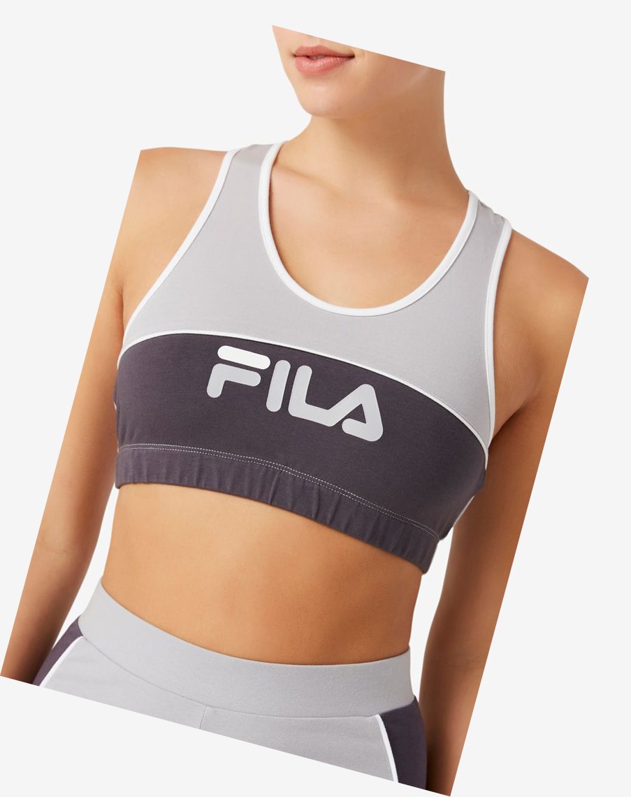 Fila Poesia Bra Top Plateadas Blancas | 07JZGCEWH