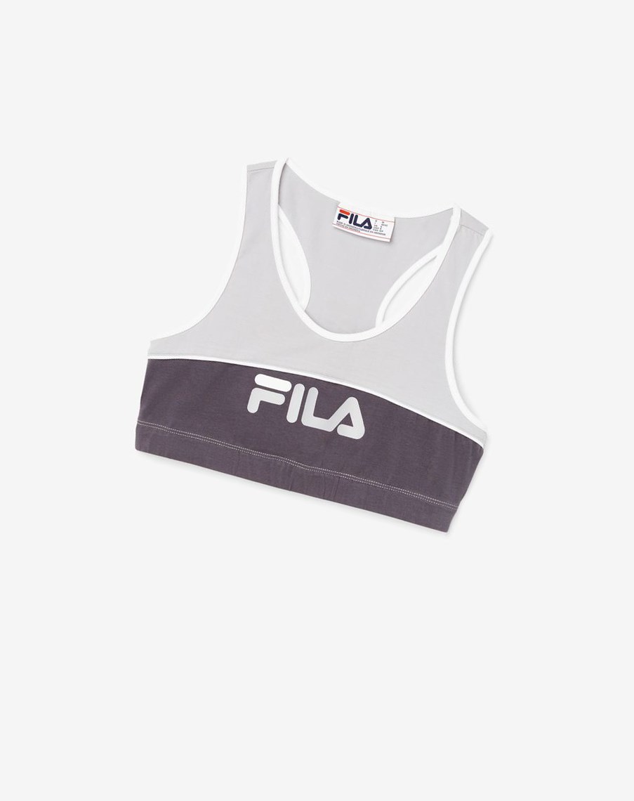 Fila Poesia Bra Top Plateadas Blancas | 07JZGCEWH