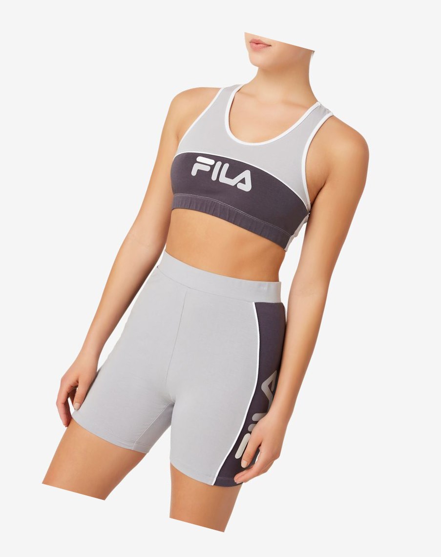 Fila Poesia Bra Top Plateadas Blancas | 43EOUNTIB