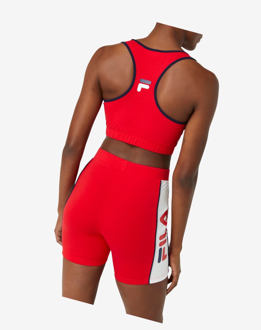 Fila Poesia Bra Top Rojas Blancas | 24NOPDBAJ