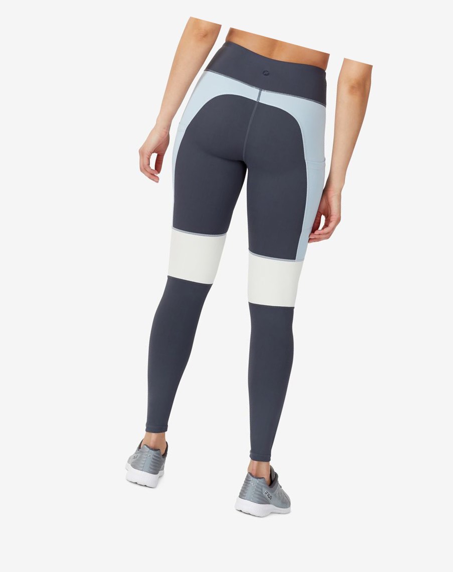 Fila Power Tight Azules Blancas | 57LDFUKQA