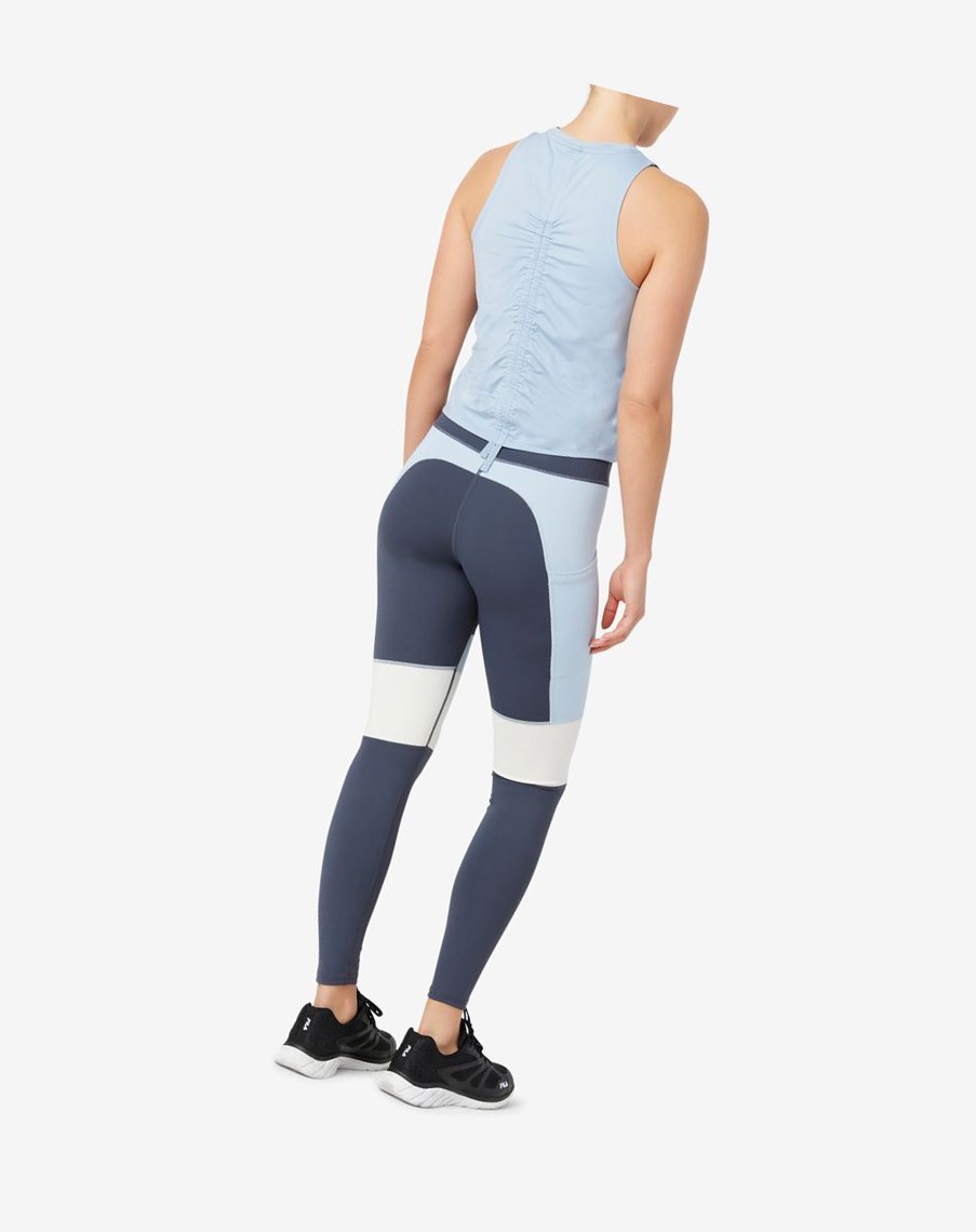 Fila Power Tight Azules Blancas | 71VEIDSHN