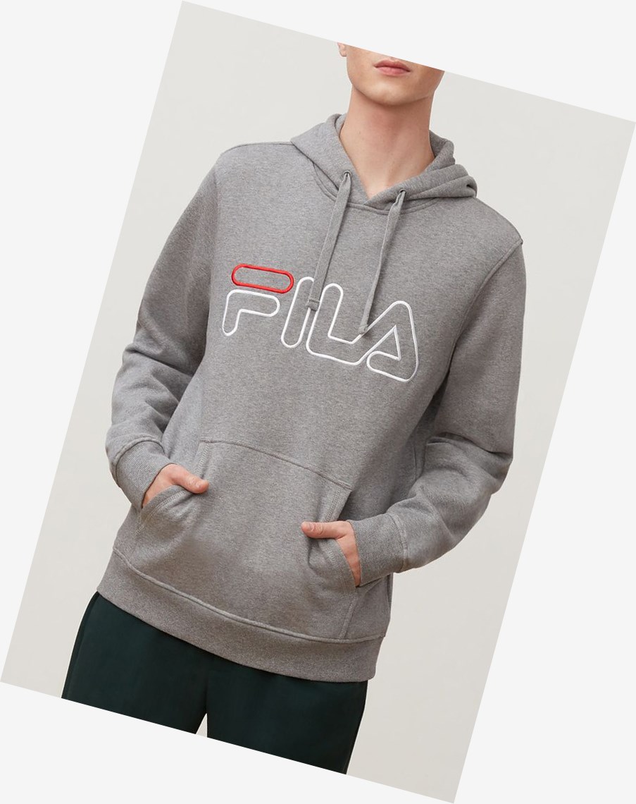 Fila Prati Hoodie Gris Rojas Blancas | 17YVBGHAJ