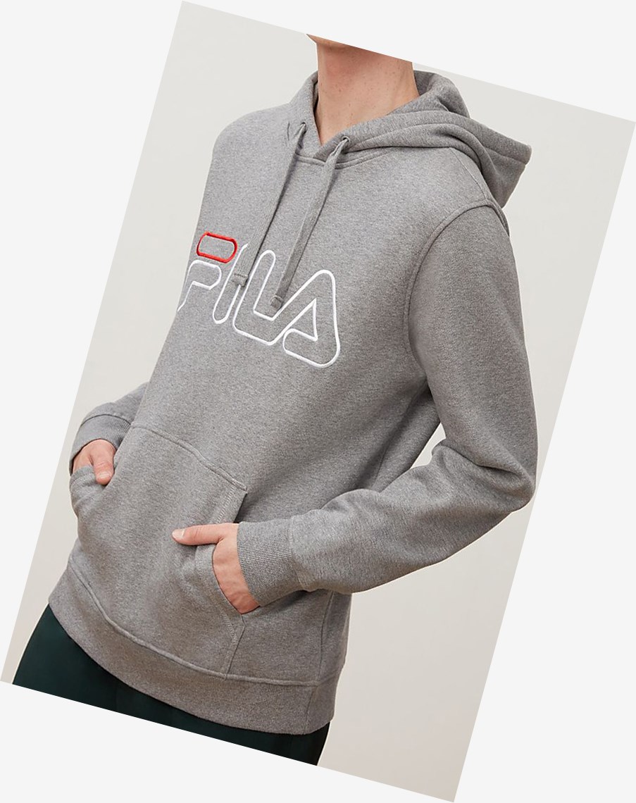 Fila Prati Hoodie Gris Rojas Blancas | 42OJPDRYZ