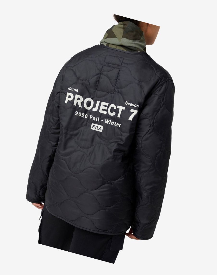 Fila Project 7 Ligeros Acolchado Jacket Negras | 26IUTJCMK