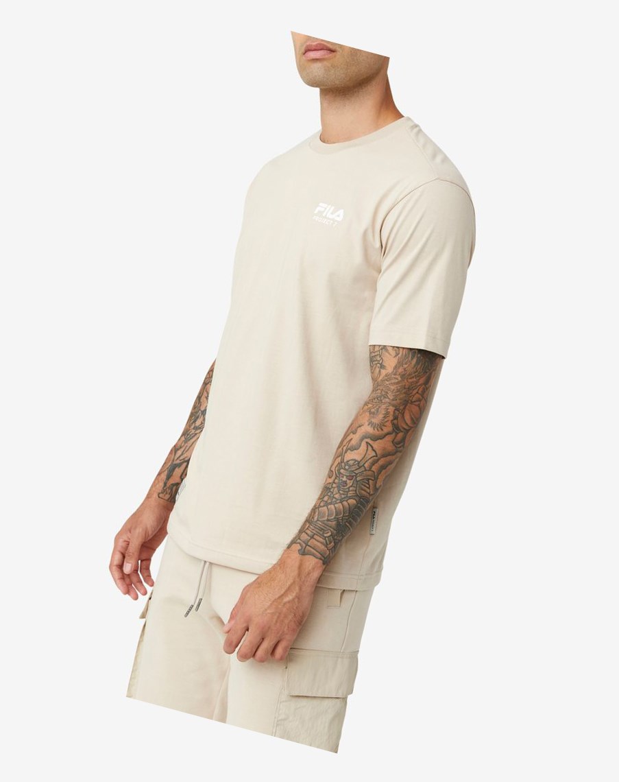 Fila Project 7 Logo T-shirt Beige | 23SVYCWXD