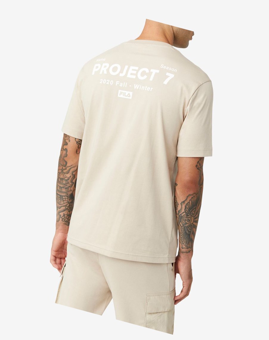 Fila Project 7 Logo T-shirt Beige | 23SVYCWXD