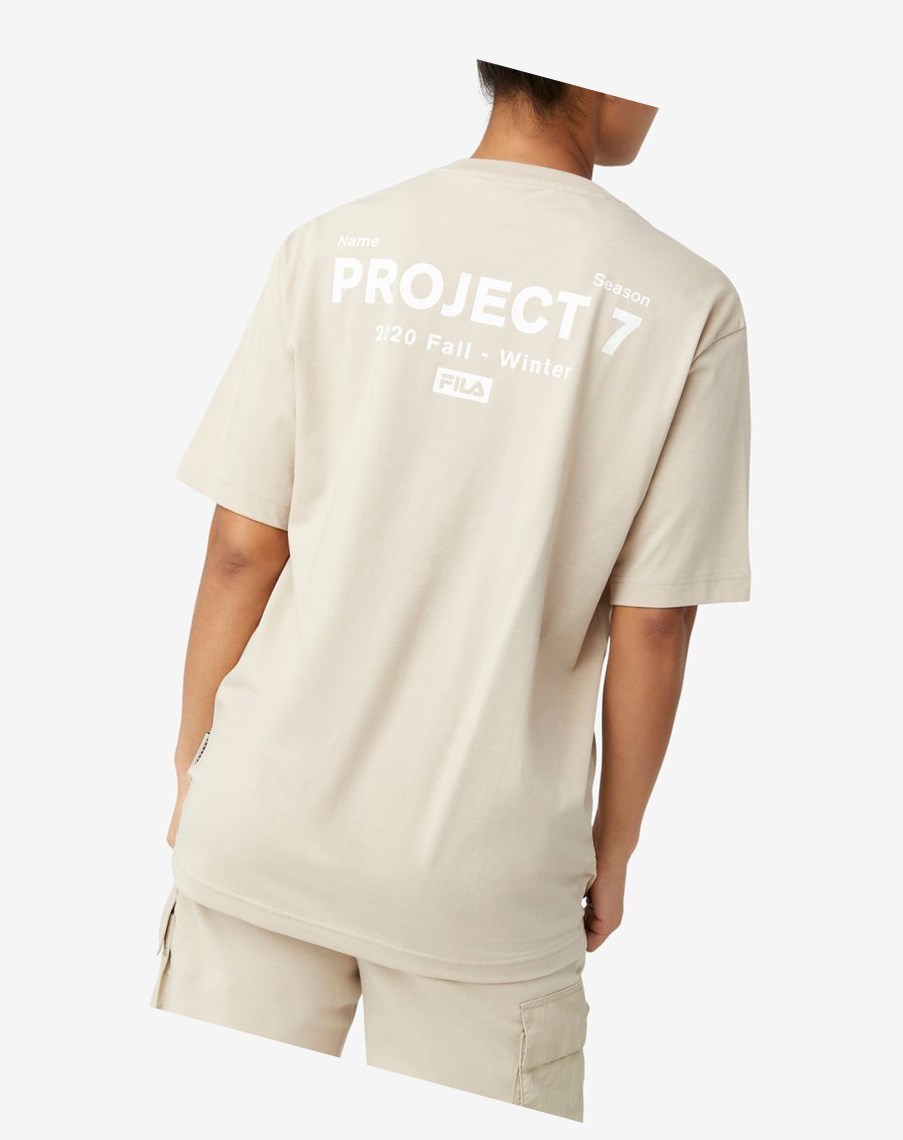 Fila Project 7 Logo T-shirt Beige | 69KDSWVGT