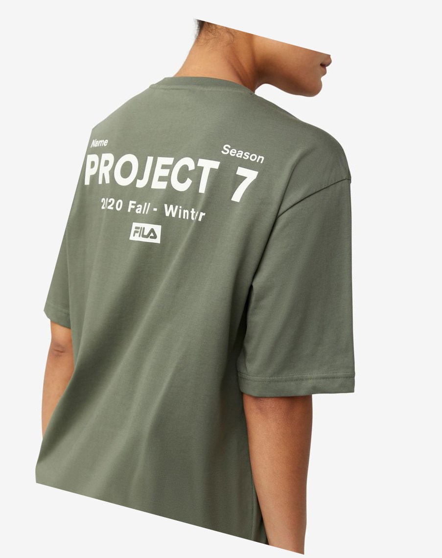 Fila Project 7 Logo T-shirt Kaki | 26WPQJNYV