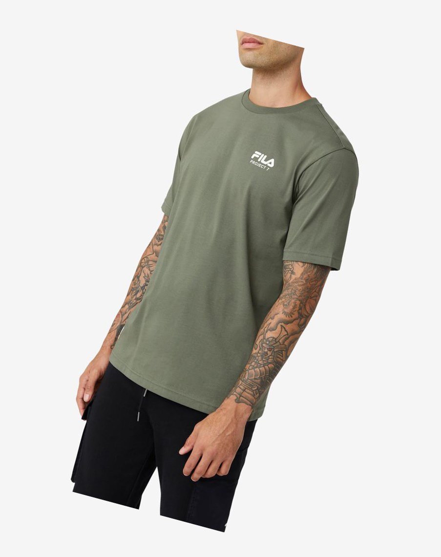 Fila Project 7 Logo T-shirt Kaki | 26WPQJNYV