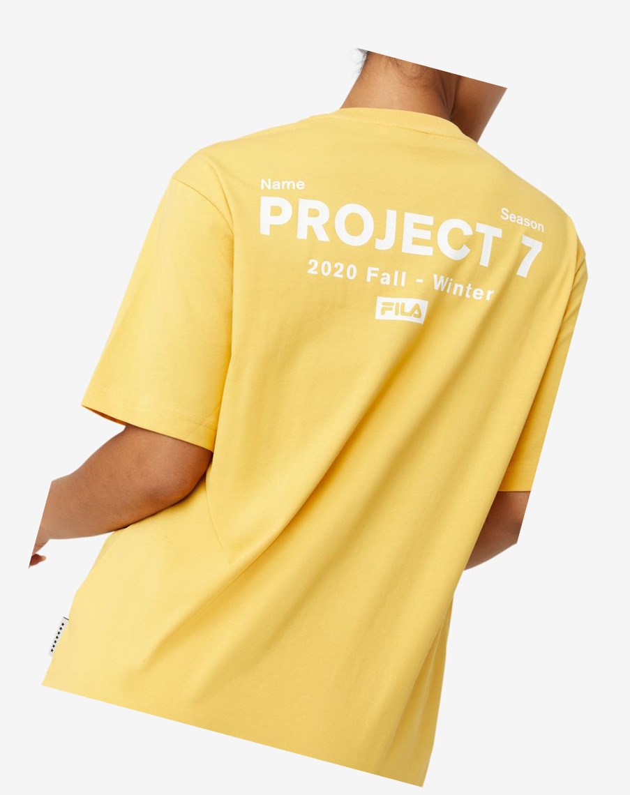 Fila Project 7 Logo T-shirt Moutarde | 26IVYGZBP