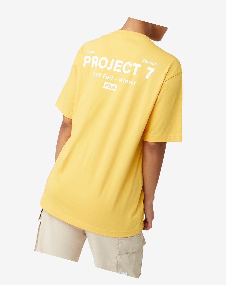 Fila Project 7 Logo T-shirt Moutarde | 26IVYGZBP