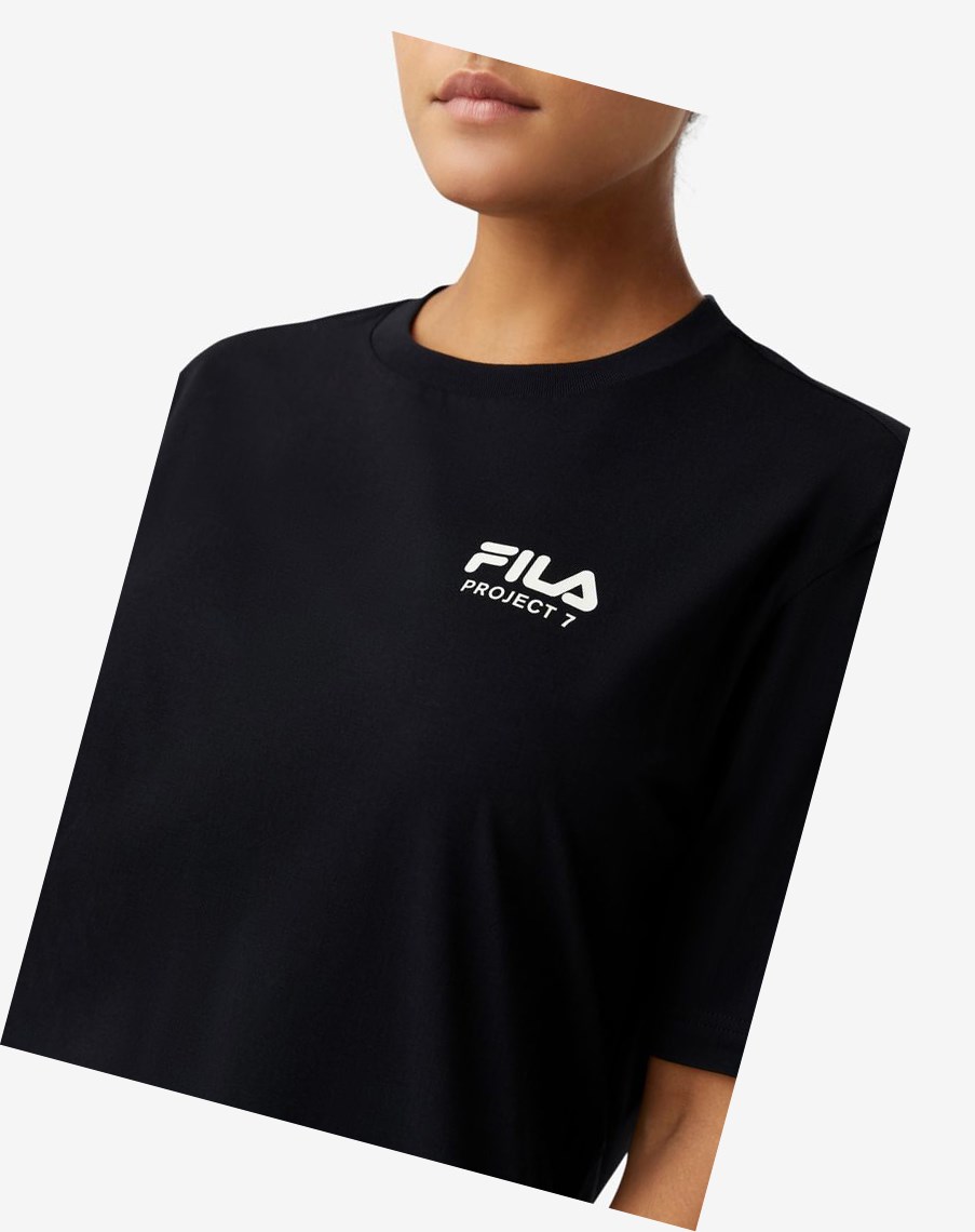 Fila Project 7 Logo T-shirt Negras | 34ZYEFSAR