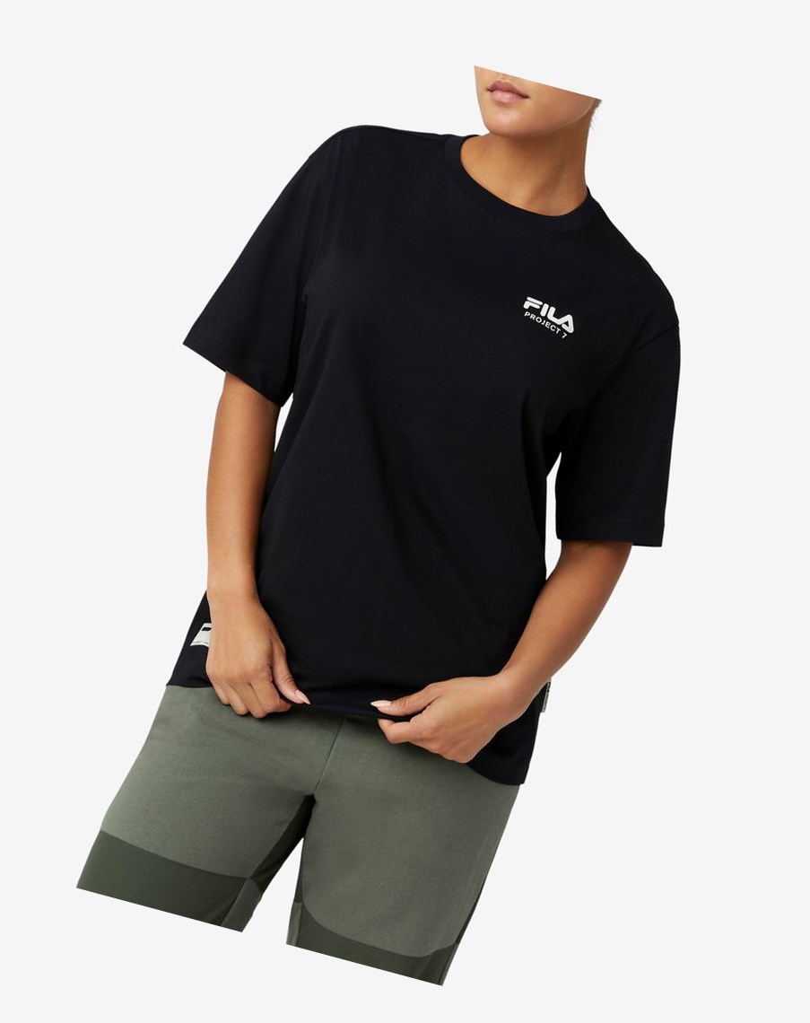 Fila Project 7 Logo T-shirt Negras | 41KPQZNDI