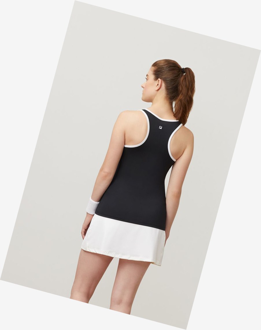 Fila Racerback Tank Black/White | 93JBCUTIW