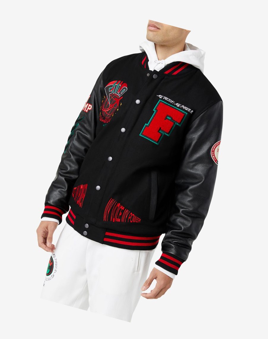 Fila Raddix Varsity Jacket Negras Rojas Verde | 13LWIQUCF