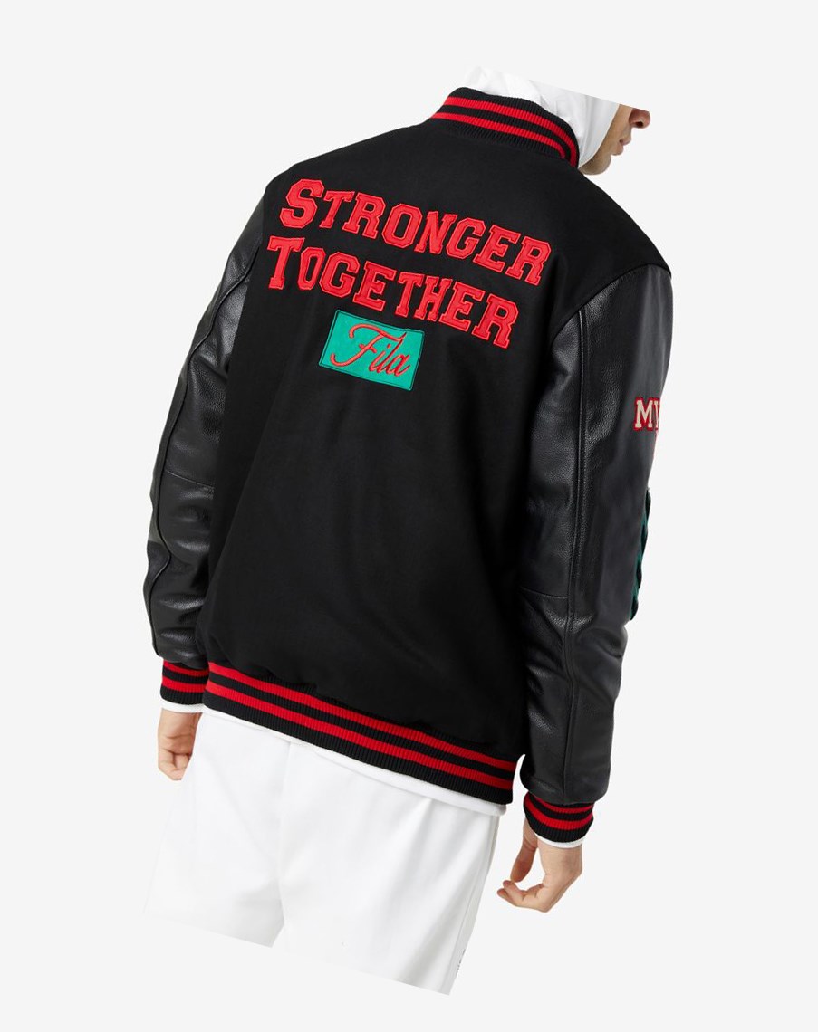 Fila Raddix Varsity Jacket Negras Rojas Verde | 13LWIQUCF