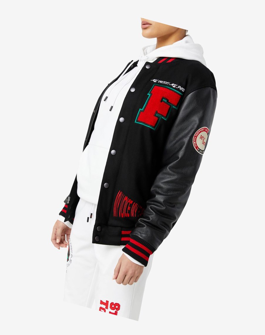 Fila Raddix Varsity Jacket Negras Rojas Verde | 13LWIQUCF