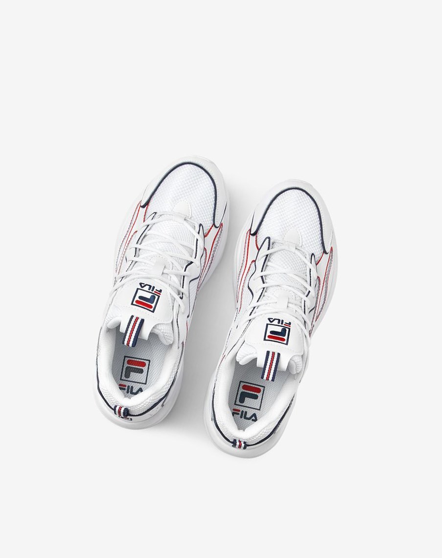 Fila Ray Tracer Contrast Piping Sneakers Blancas Azul Marino Rojas | 30OGLKQVN