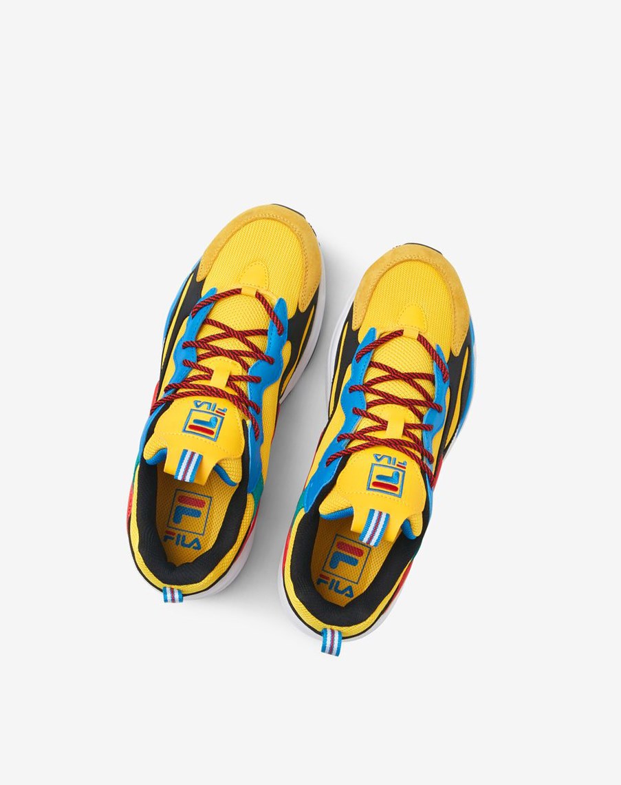 Fila Ray Tracer Festival Sneakers Amarillo Negras Azules | 16VIBPWAL