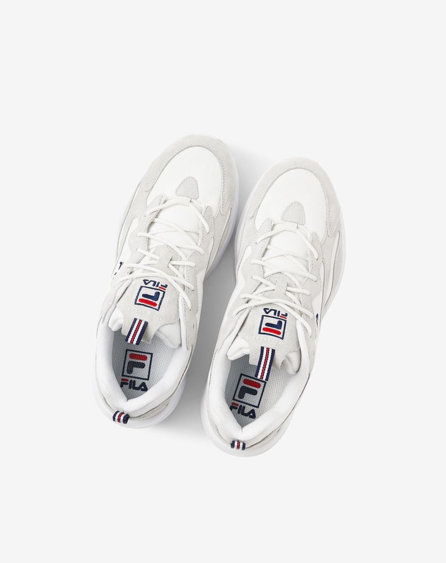 Fila Ray Tracer Lab Premium Sneakers Blancas Blancas Plateadas | 98RBKGMCN