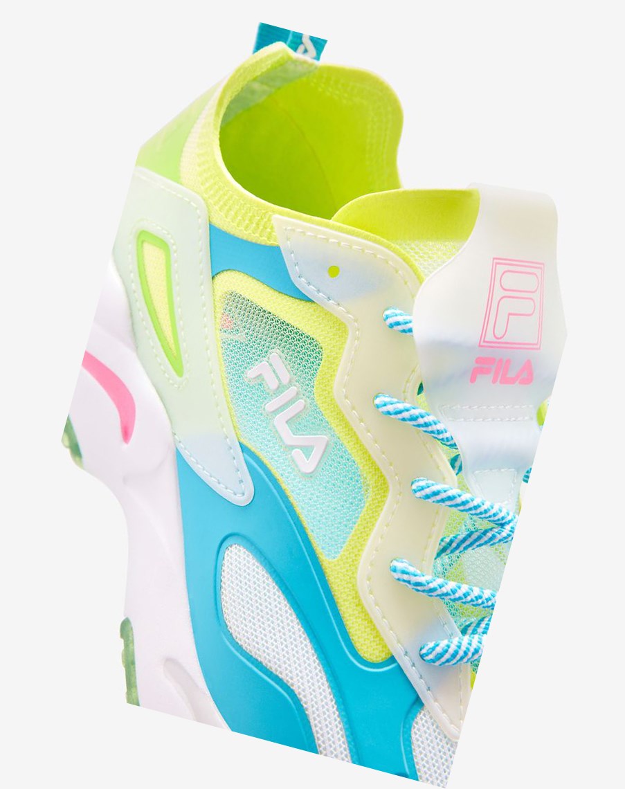 Fila Ray Tracer Lite Sneakers Amarillo Verde Azules | 06MKSIZOA