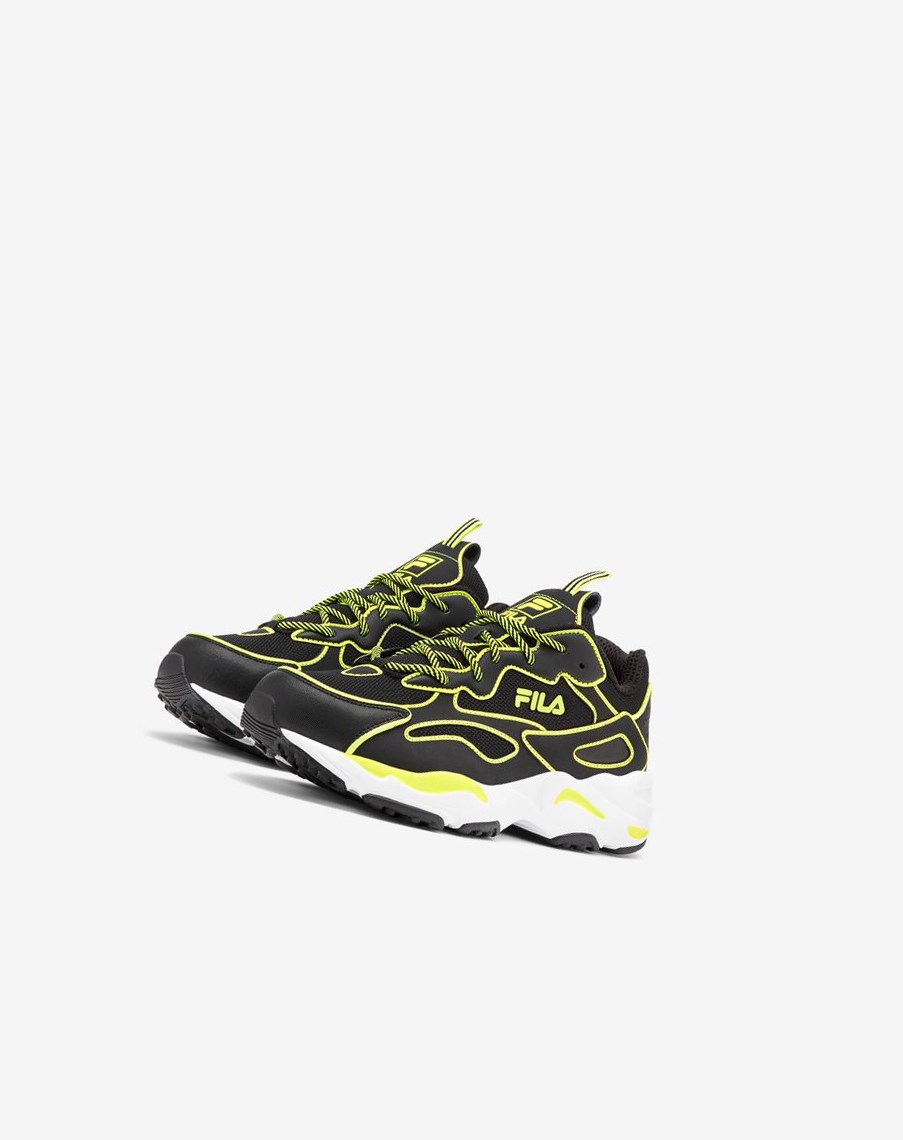 Fila Ray Tracer Neon Sneakers Blk/Sfty/Wht | 37CPMWTEB