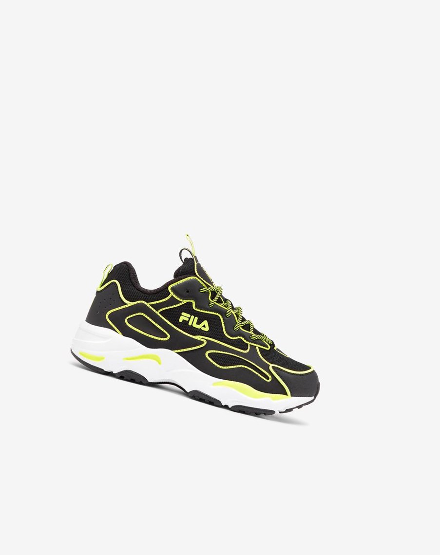 Fila Ray Tracer Neon Sneakers Blk/Sfty/Wht | 37CPMWTEB