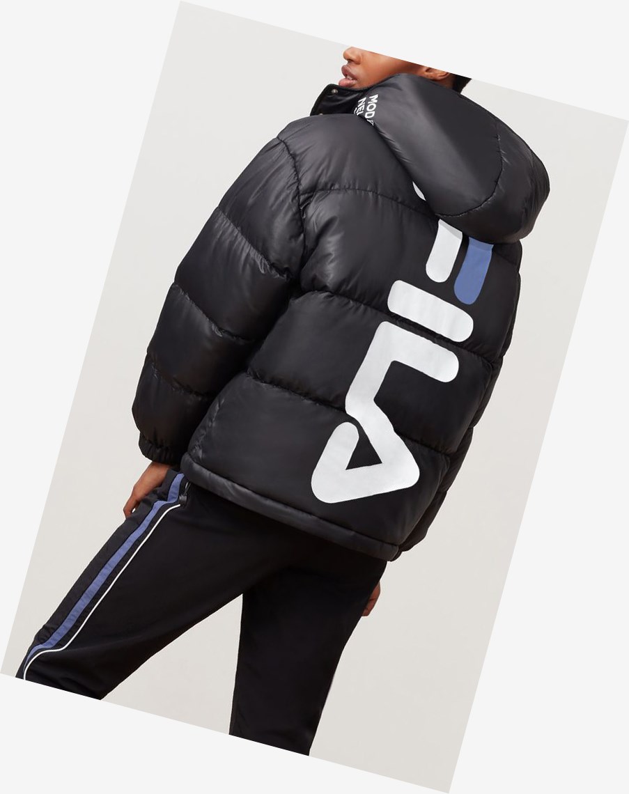 Fila Remie Puffer Jacket Blk/Wht/Marl | 31QWSIPBT