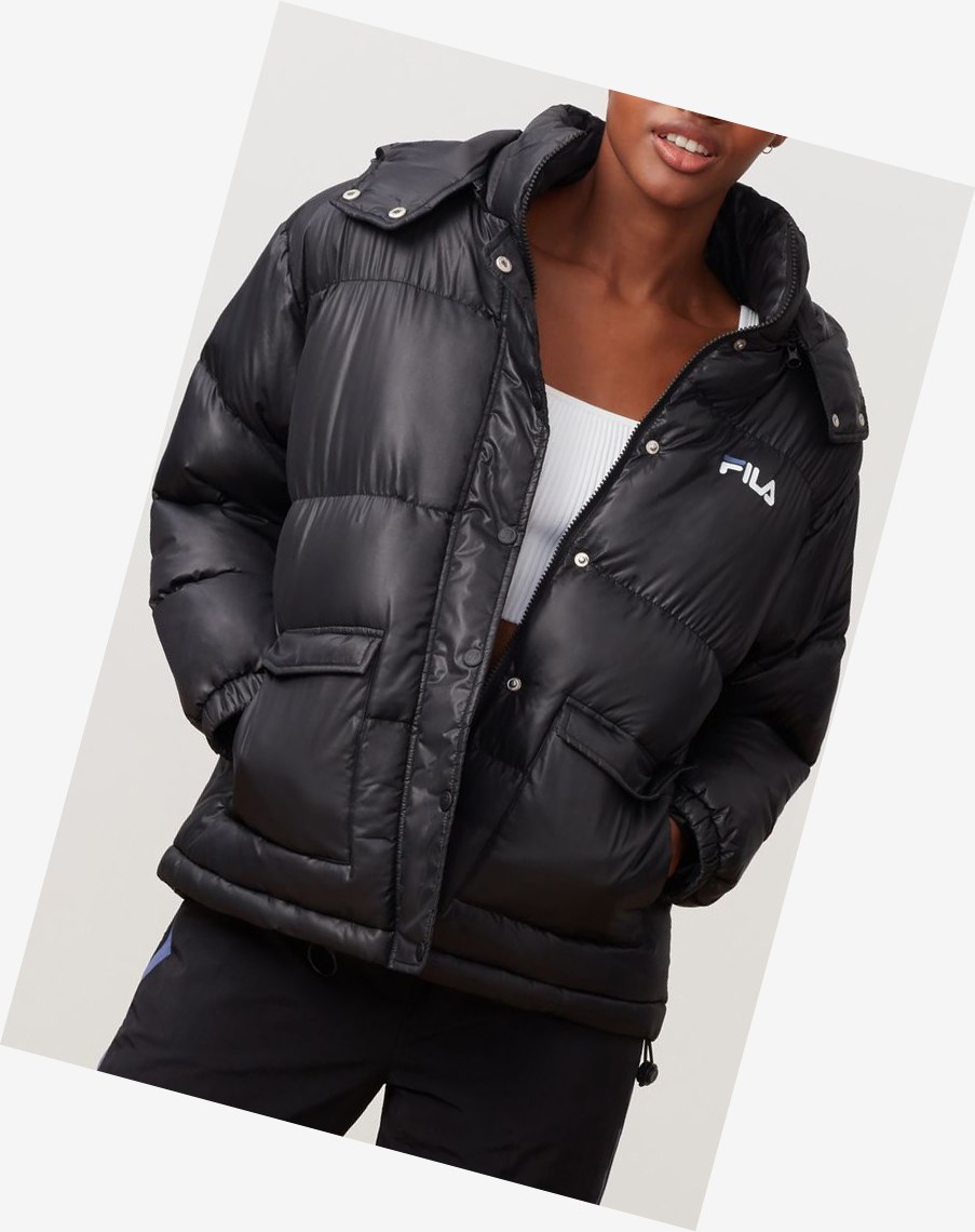 Fila Remie Puffer Jacket Blk/Wht/Marl | 31QWSIPBT