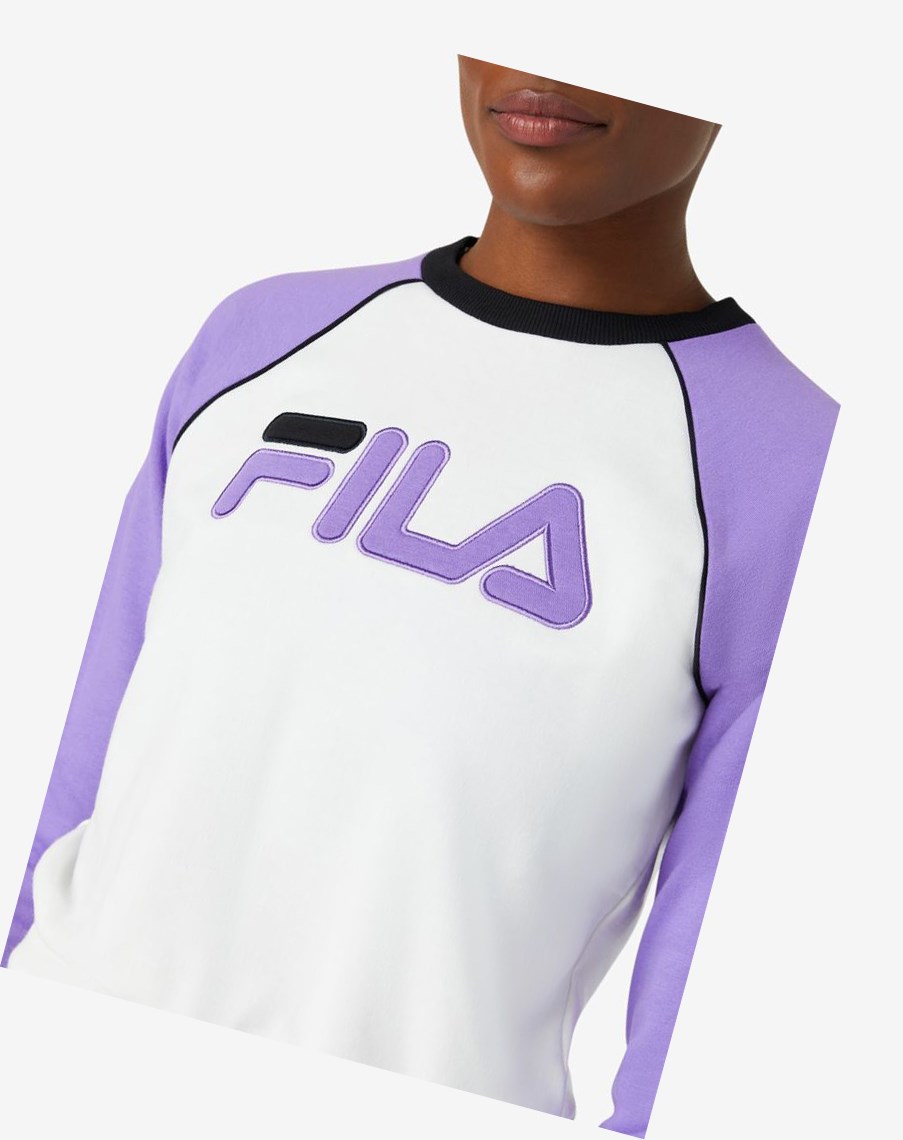 Fila Riccarda Sweatshirt Blancas Moradas Negras | 36HJGAKPY