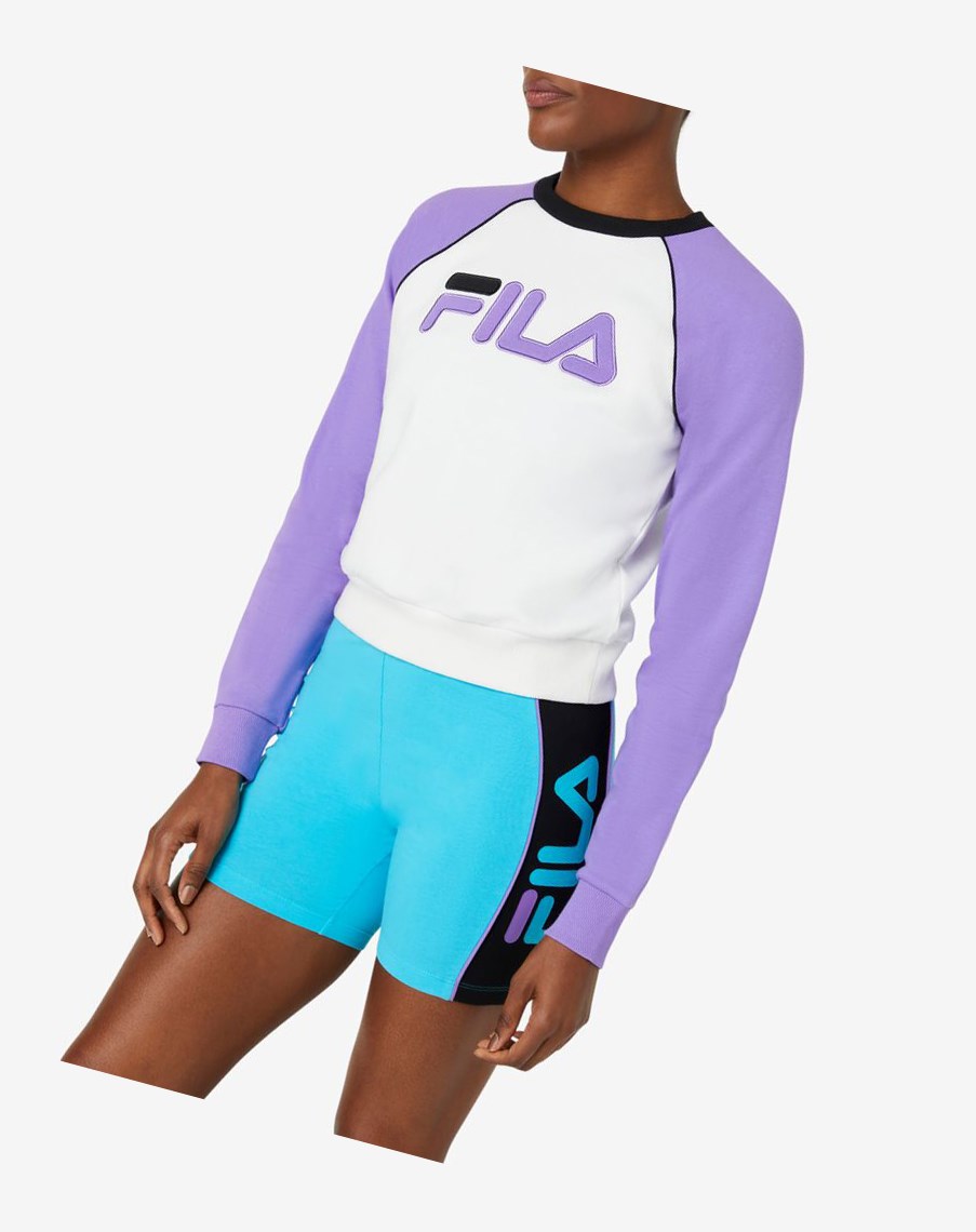 Fila Riccarda Sweatshirt Blancas Moradas Negras | 57XYNEWOR