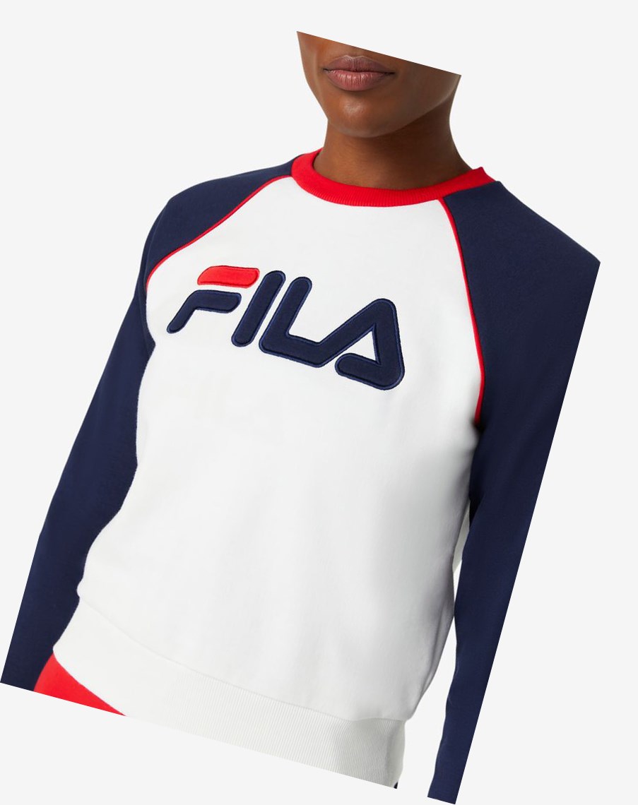 Fila Riccarda Sweatshirt Blancas Rojas | 13JZALTGX