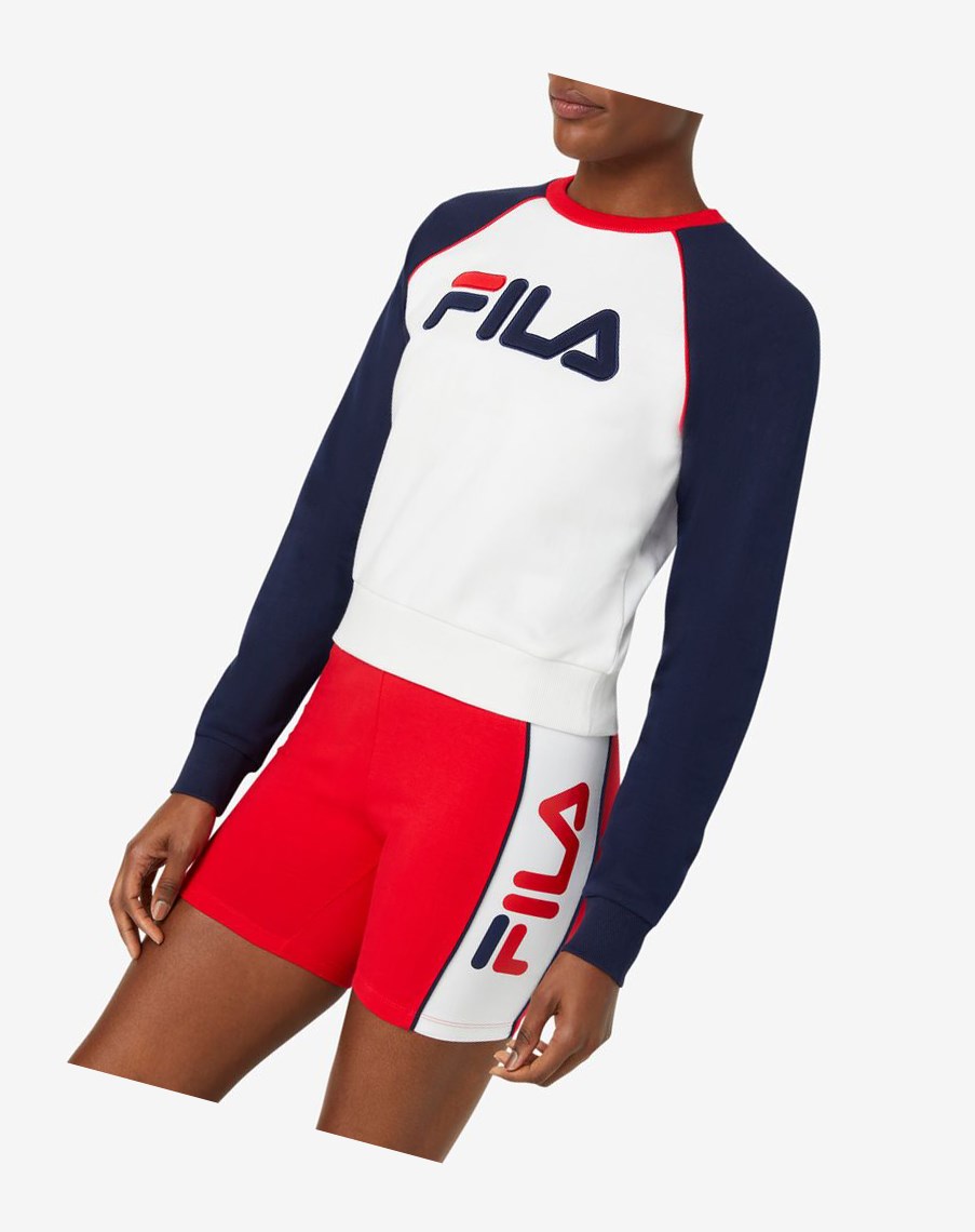 Fila Riccarda Sweatshirt Blancas Rojas | 13JZALTGX