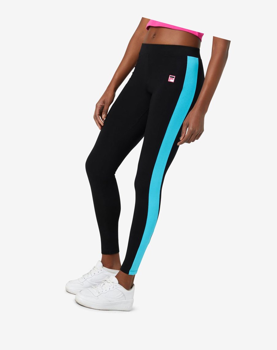 Fila Riviera Legging Negras Rosas Azules | 36VMOPECU