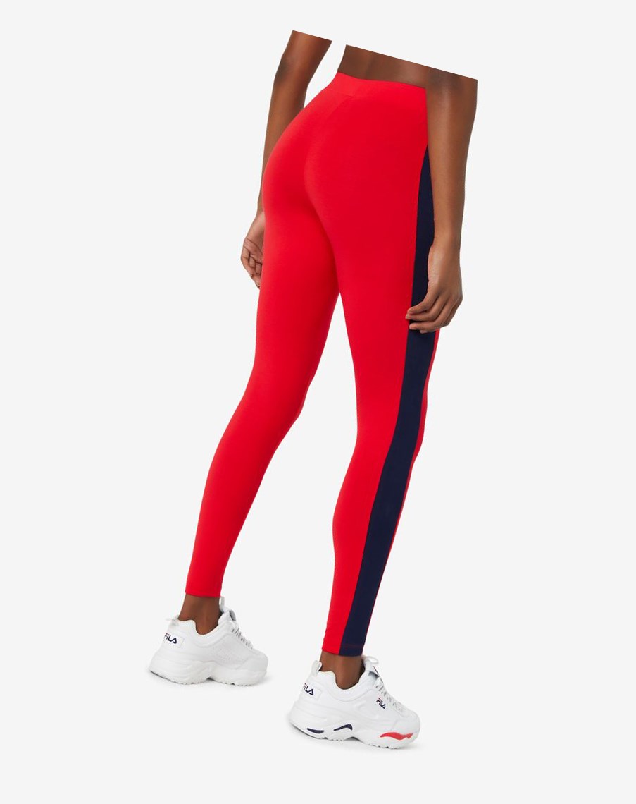 Fila Riviera Legging Rojas Blancas | 92TYQISLO