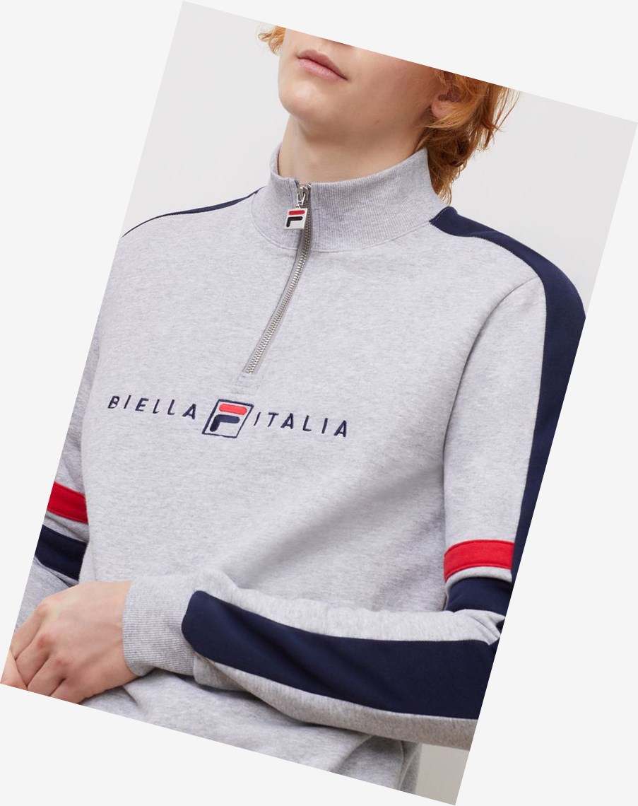 Fila Romolo 1/2 Zip Sweatshirt Lgrym/Peac/Cred | 34POJHVFN