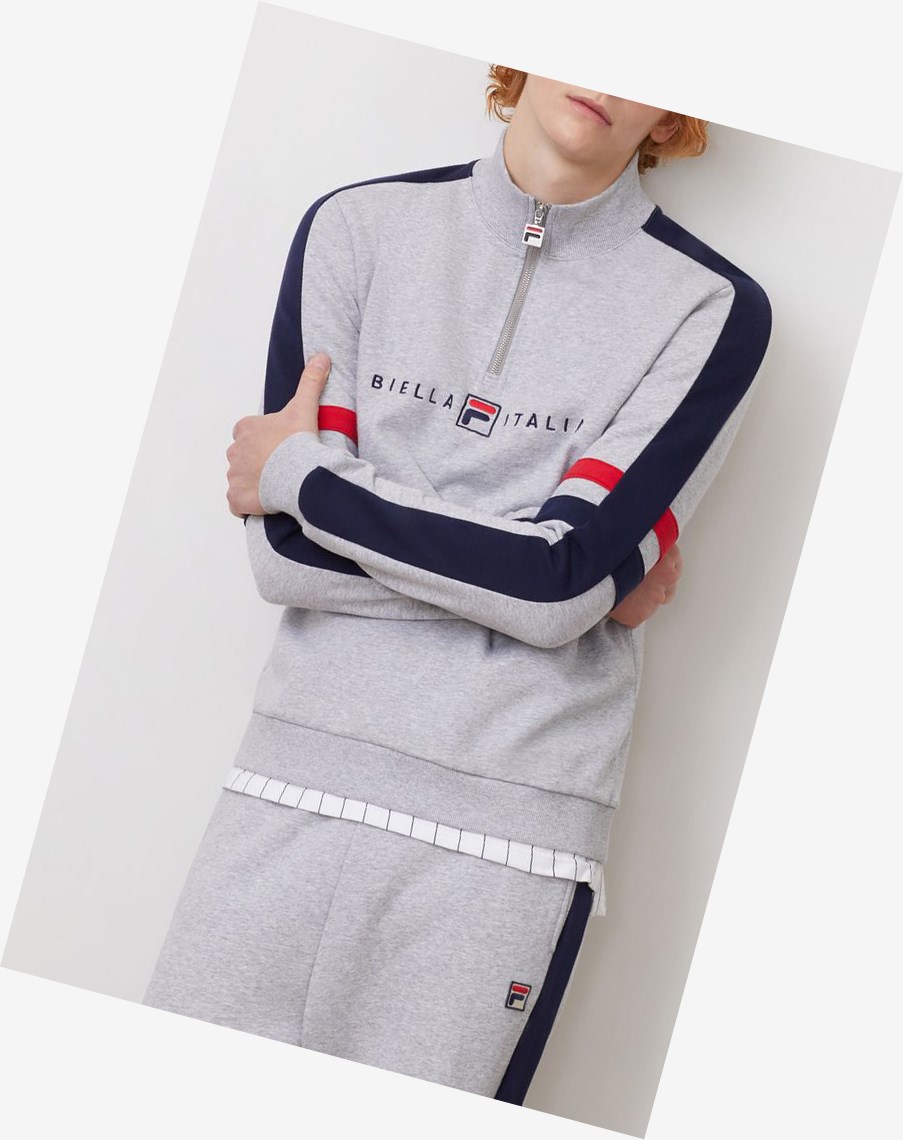 Fila Romolo 1/2 Zip Sweatshirt Lgrym/Peac/Cred | 34POJHVFN